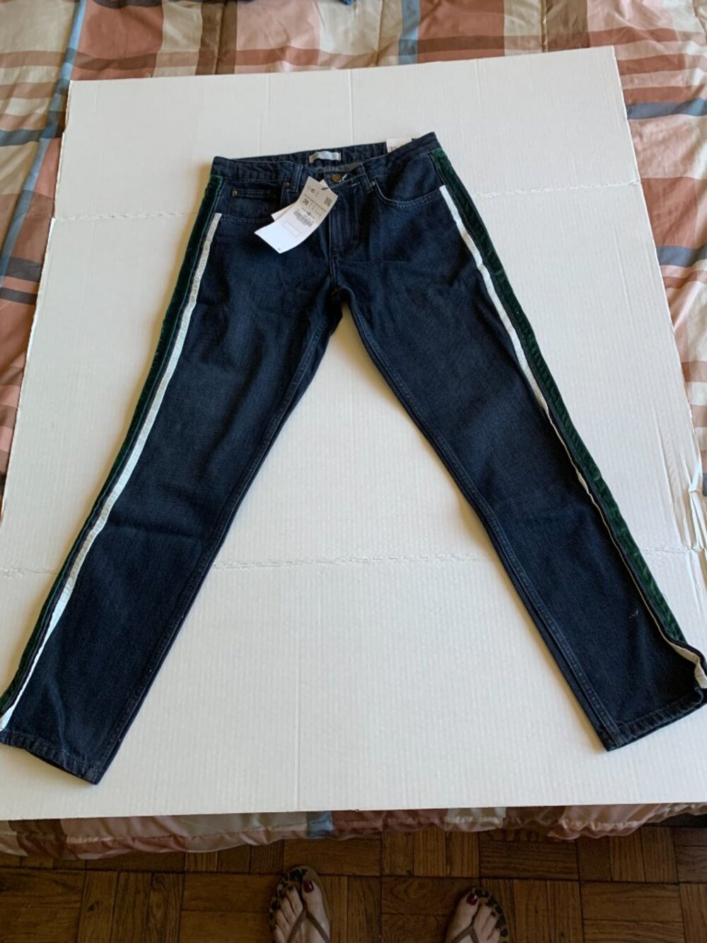 ZARA TRF TRAFALUC COLLECTION LOW RISE STRAIGHT LEGS ANKLE LENGTH JEANS SIZE 6/ E